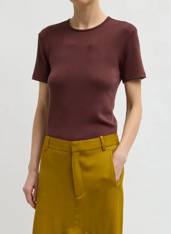 Feather Weight Viscose Neoprene Slim T-Shirt made by Tibi