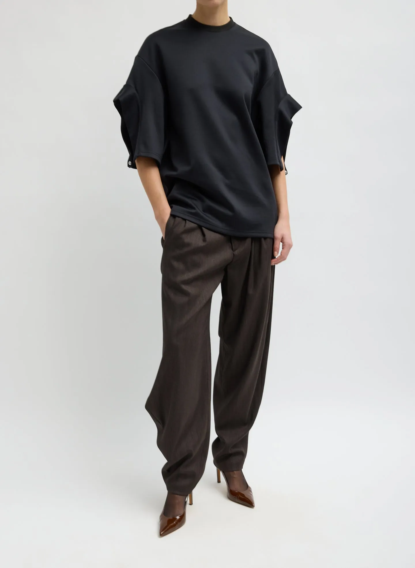 Active Knit Easy Drape Sleeve T-Shirt sold by Tibi product image thumbnail 4