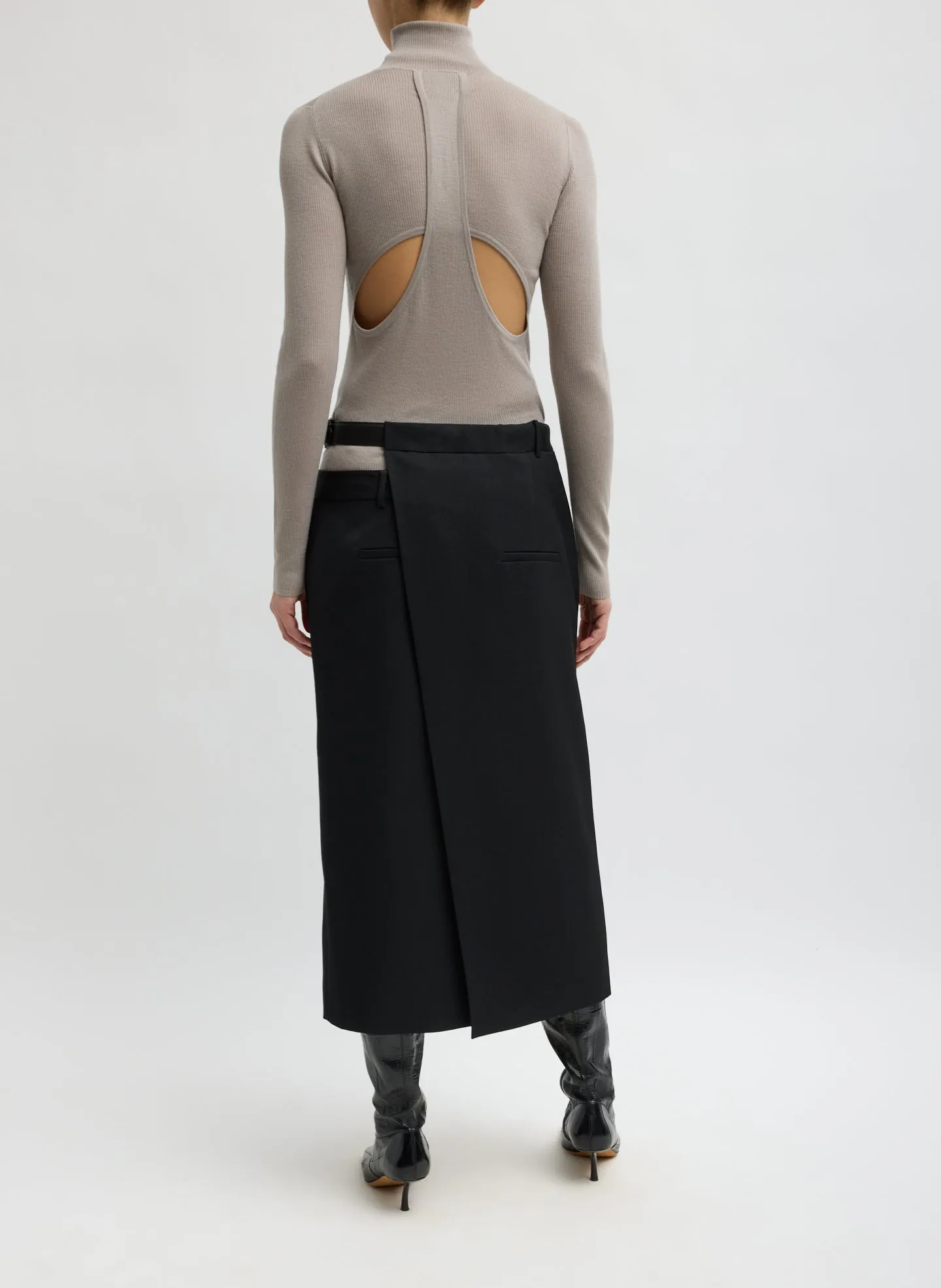 Gossamer Plain Weave Double Apron Skirt sold by Tibi product image thumbnail 4