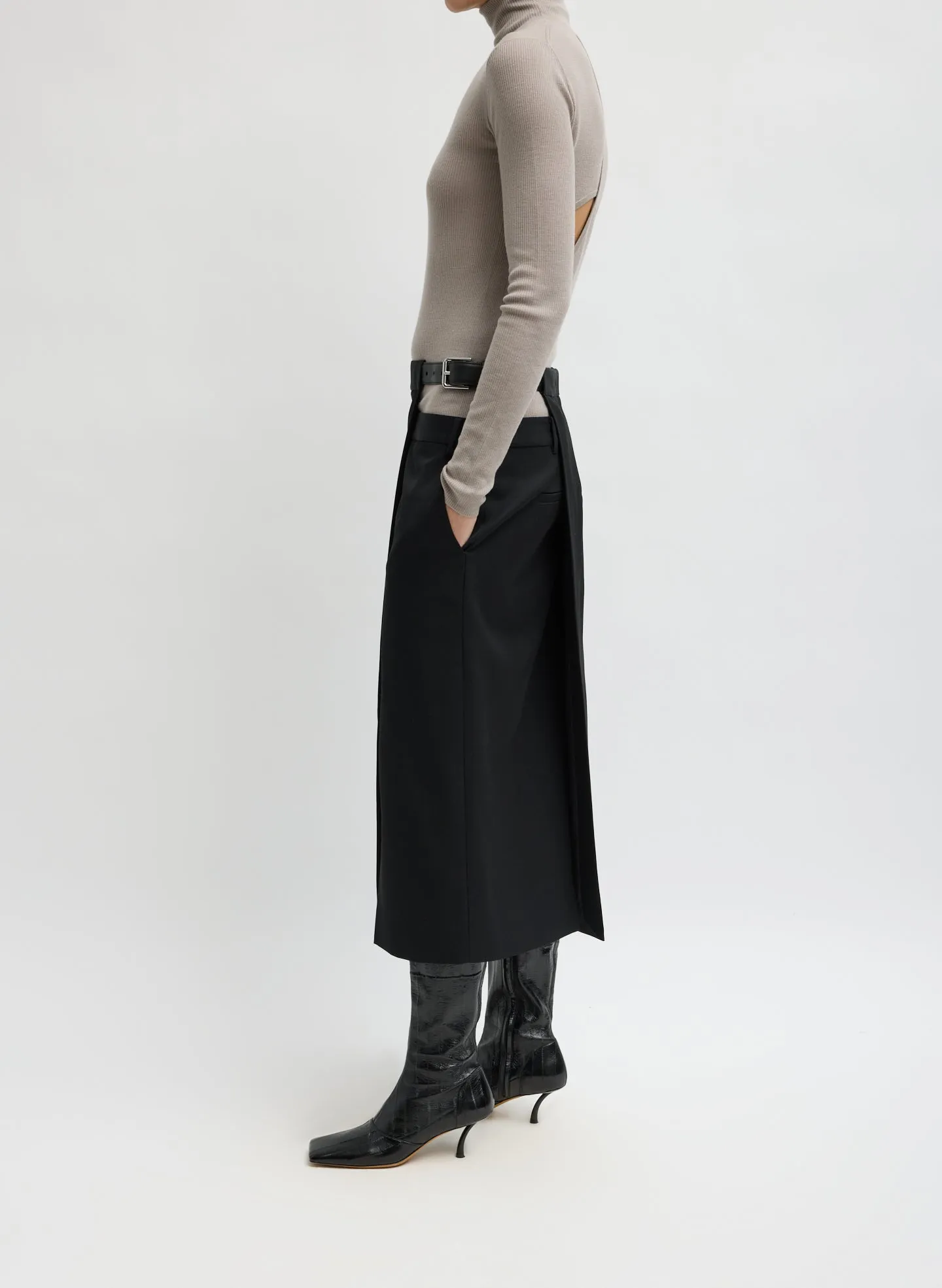 Gossamer Plain Weave Double Apron Skirt sold by Tibi product image thumbnail 3