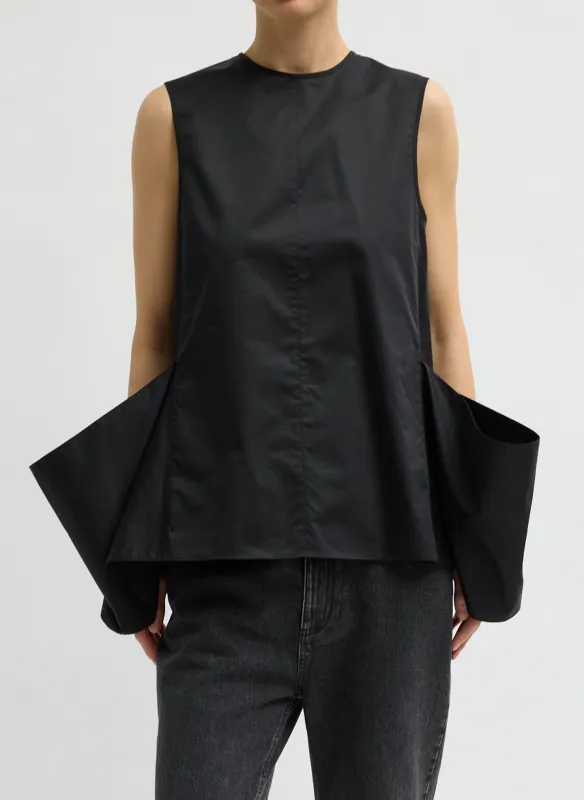 Eco Poplin Side Drape Top made by Tibi