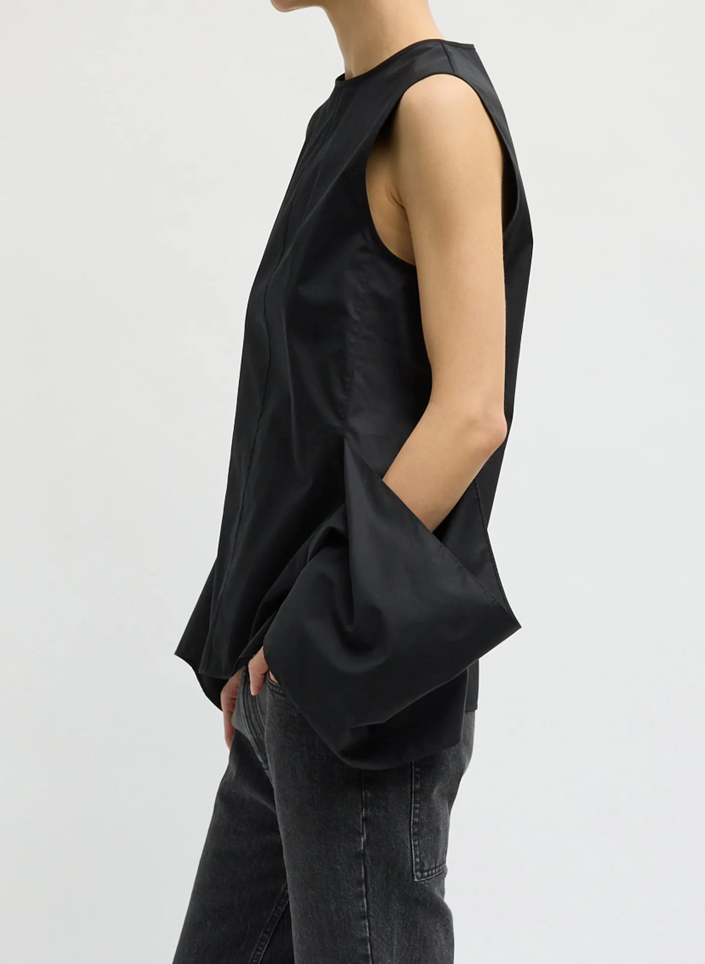 Eco Poplin Side Drape Top sold by Tibi product image thumbnail 2