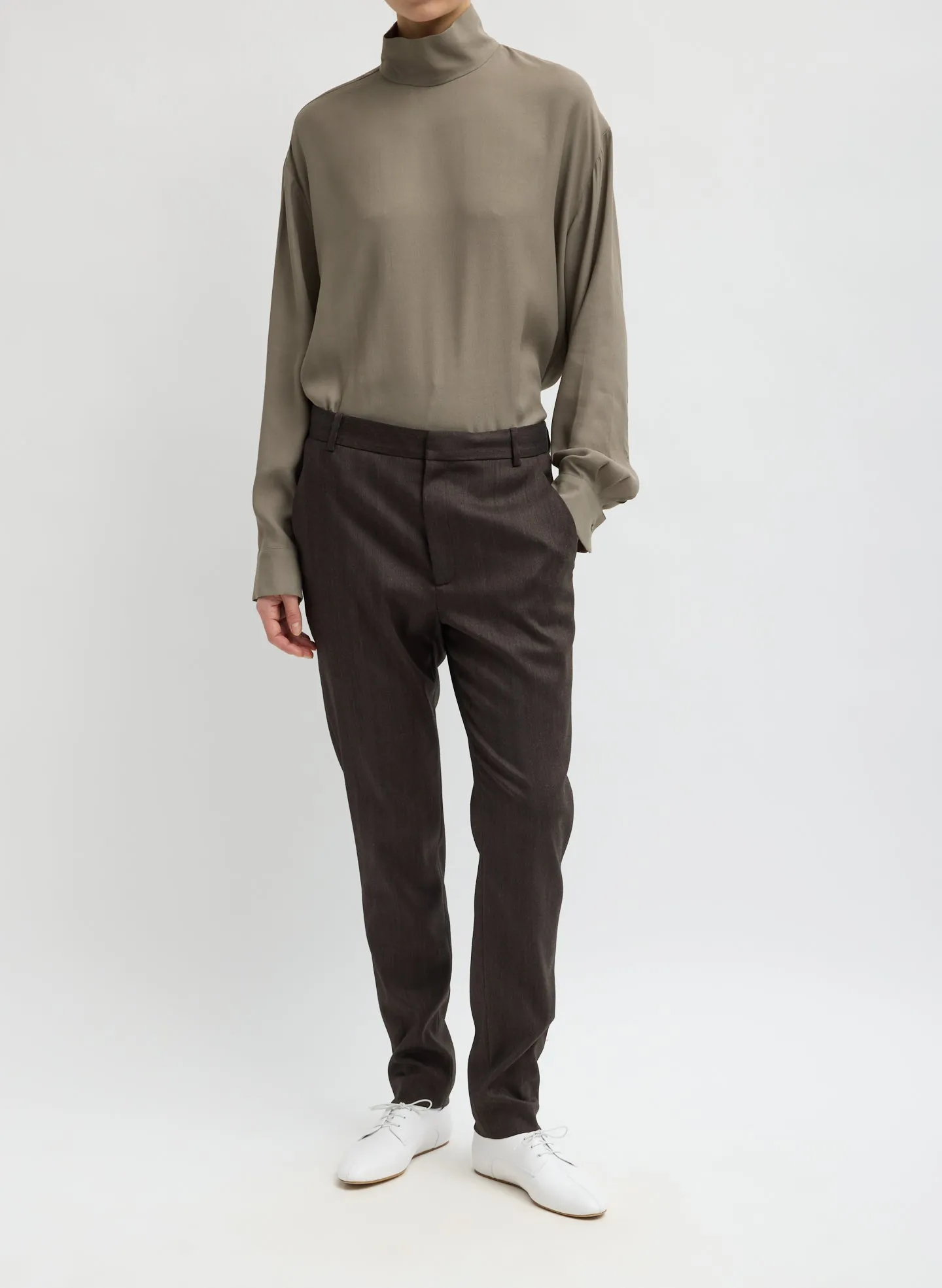 Herringbone Suiting Marcus Slim Trouser sold by Tibi