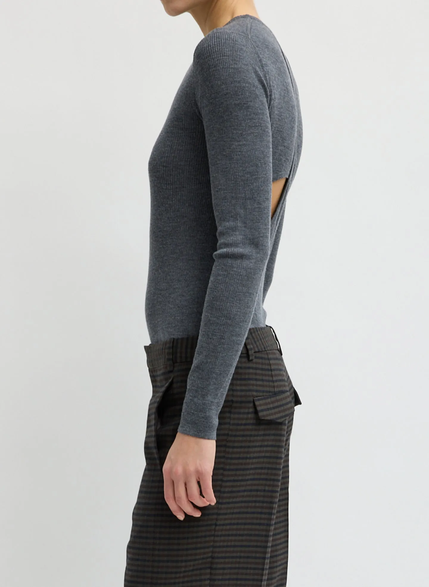 Feather Weight Ribbed Crewneck sold by Tibi product image thumbnail 2