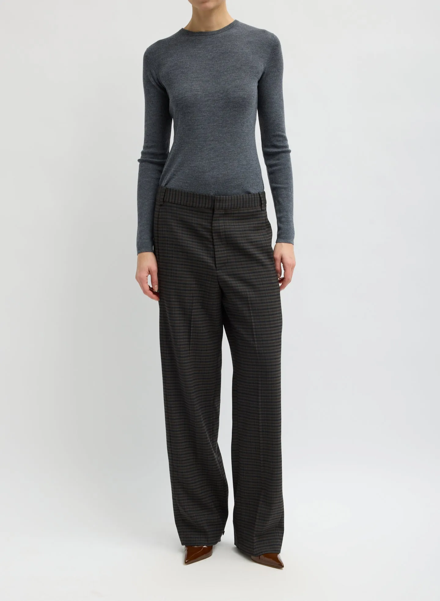 Feather Weight Ribbed Crewneck sold by Tibi product image thumbnail 4