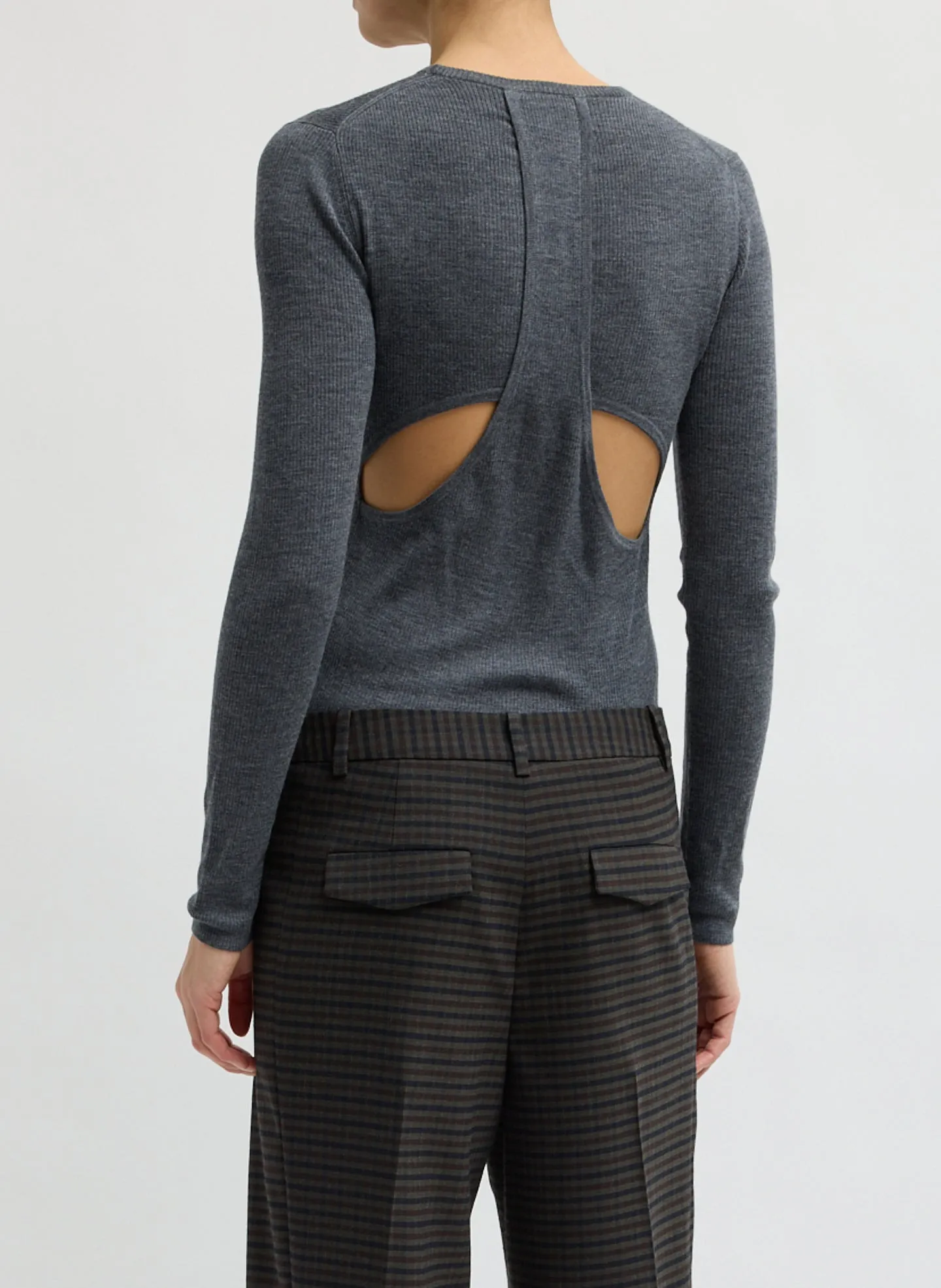 Feather Weight Ribbed Crewneck sold by Tibi product image thumbnail 3