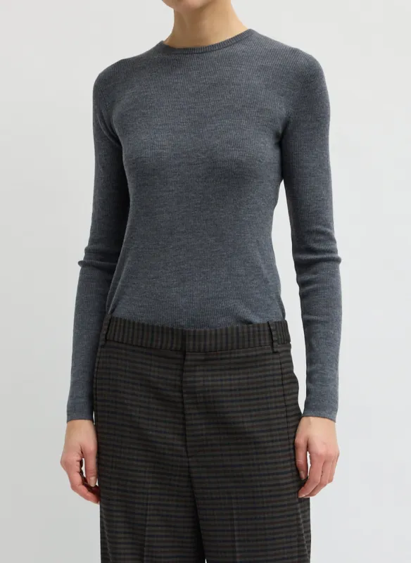 Feather Weight Ribbed Crewneck made by Tibi