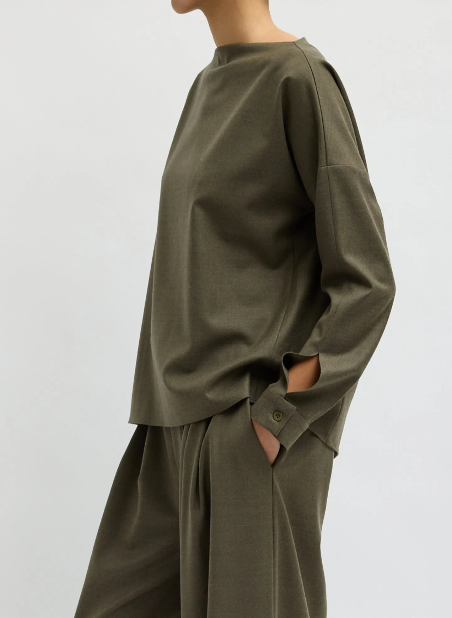 Cozy Flannel Boatneck Dolman Sleeve Top sold by Tibi product image thumbnail 2