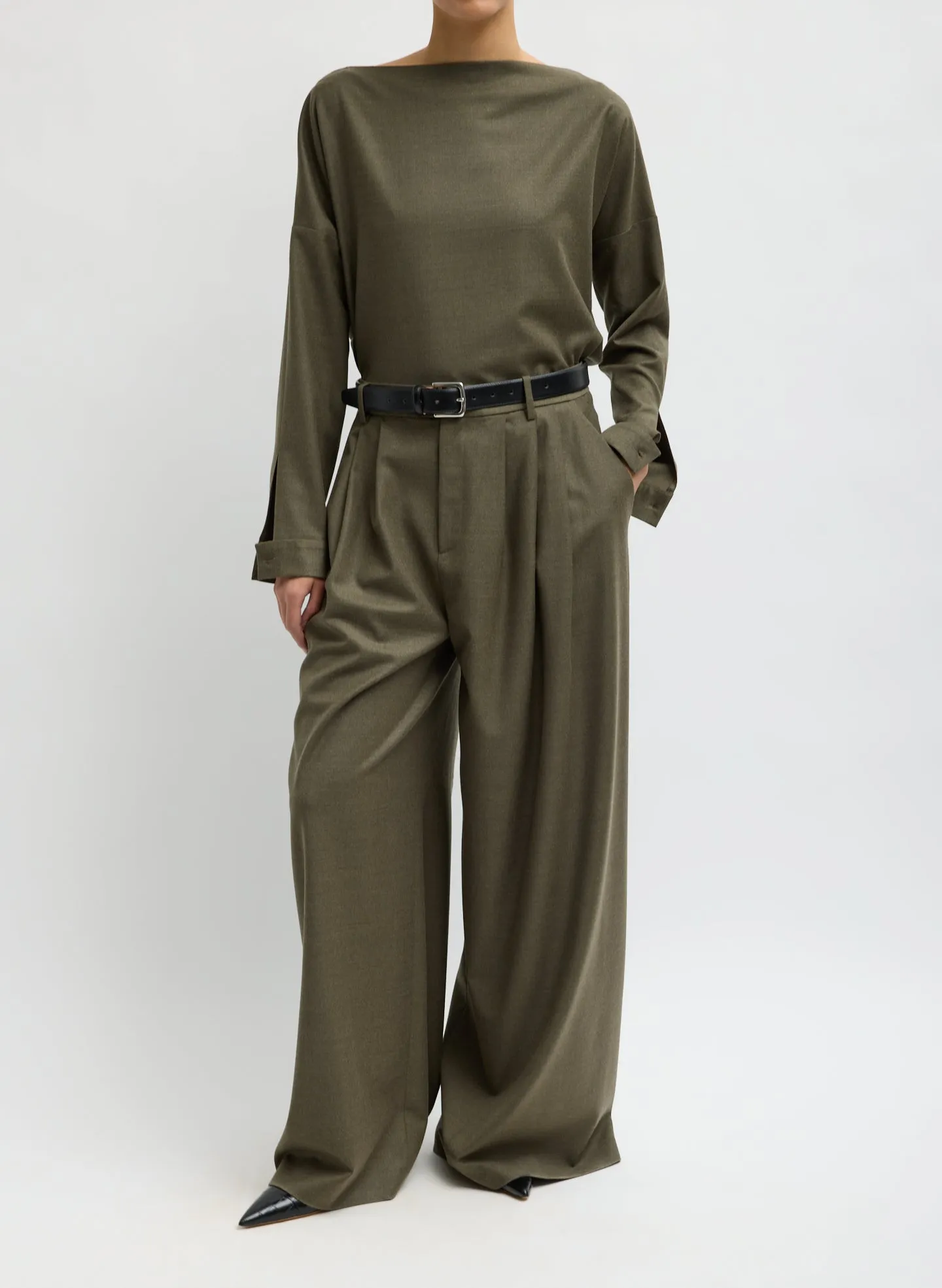 Cozy Flannel Boatneck Dolman Sleeve Top sold by Tibi product image thumbnail 4
