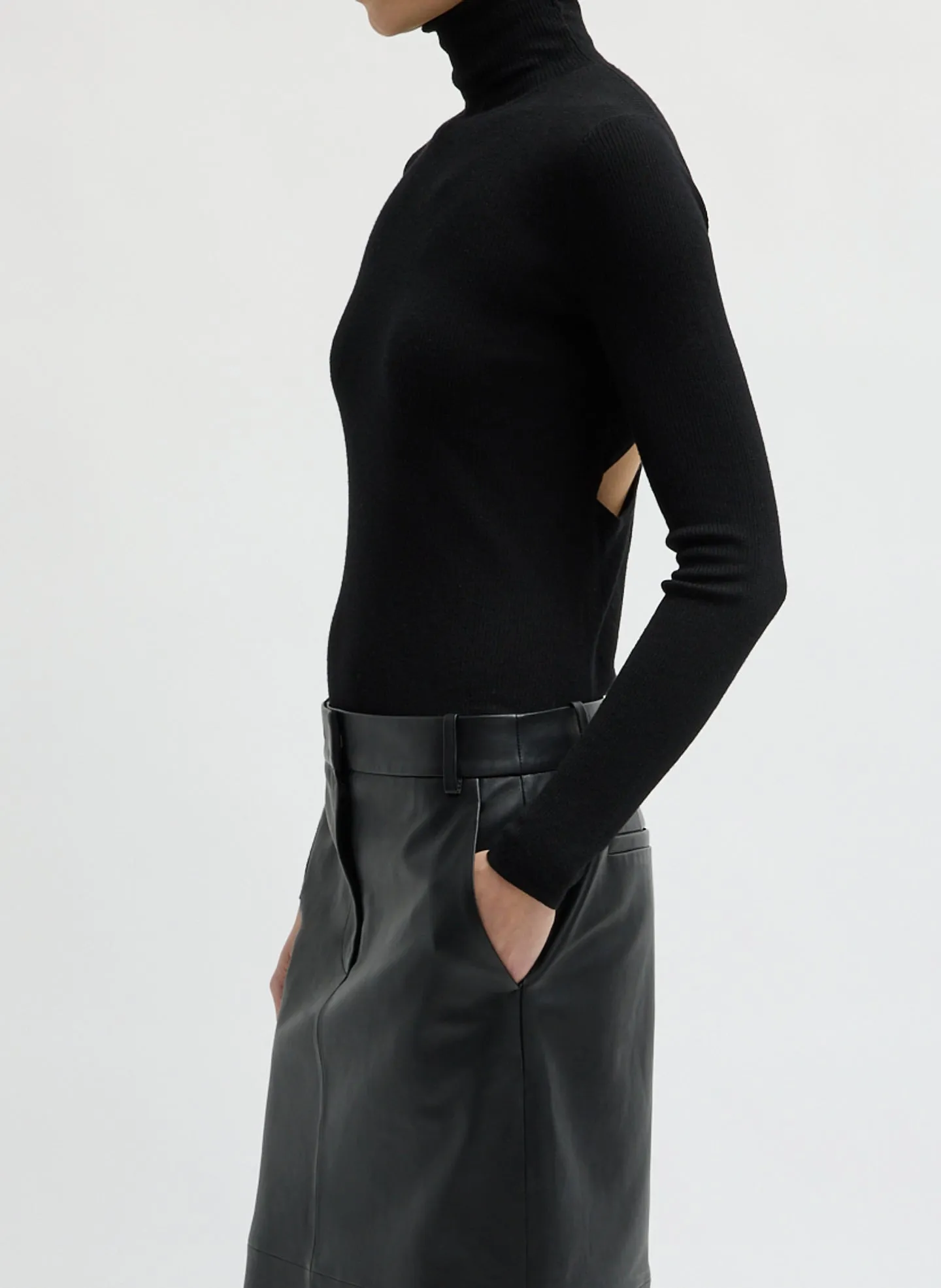 Feather Weight Ribbed Turtleneck sold by Tibi product image thumbnail 2