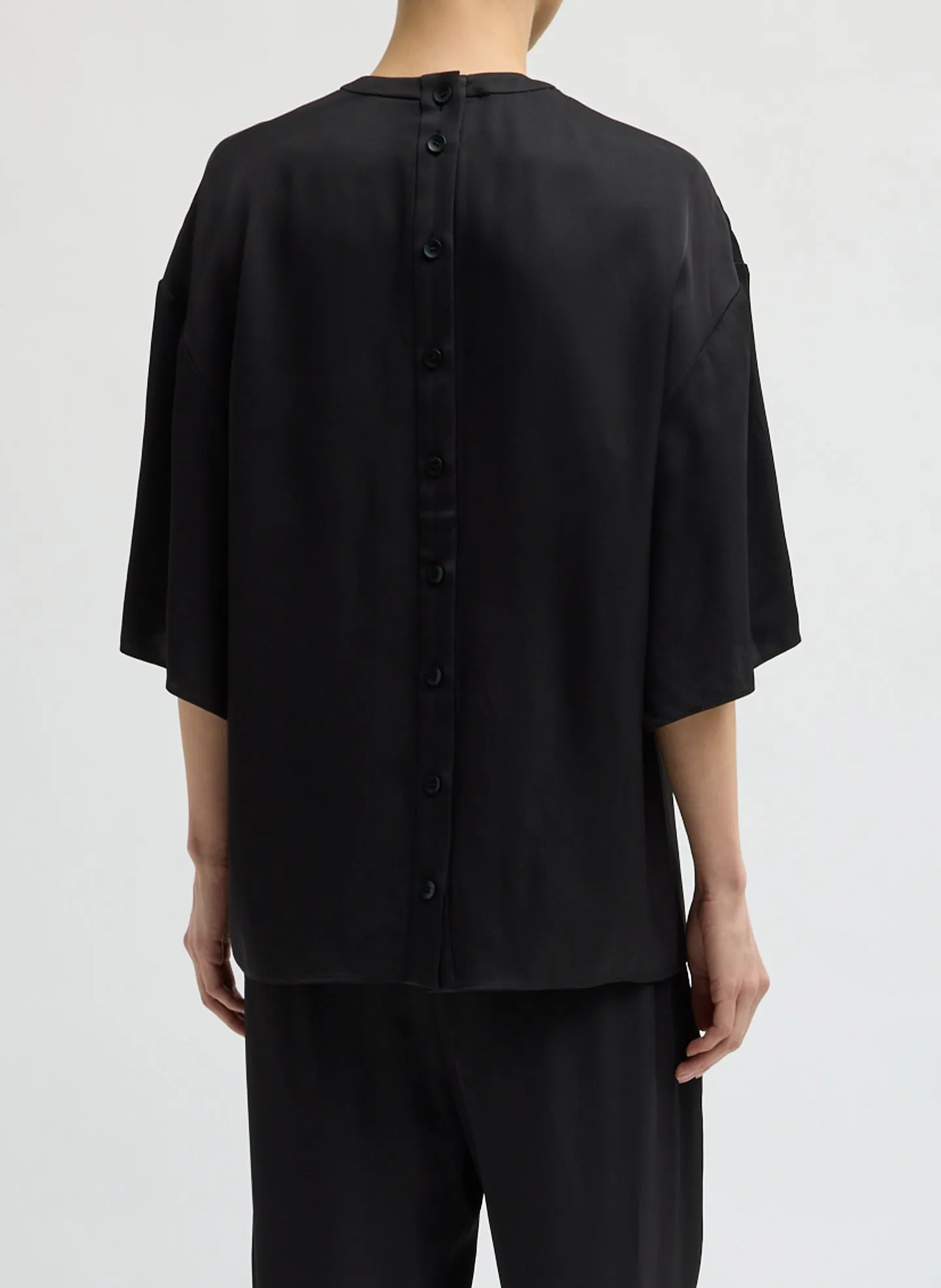 Eco Acetate Viscose Easy T-Shirt with Slit Detail sold by Tibi product image thumbnail 3