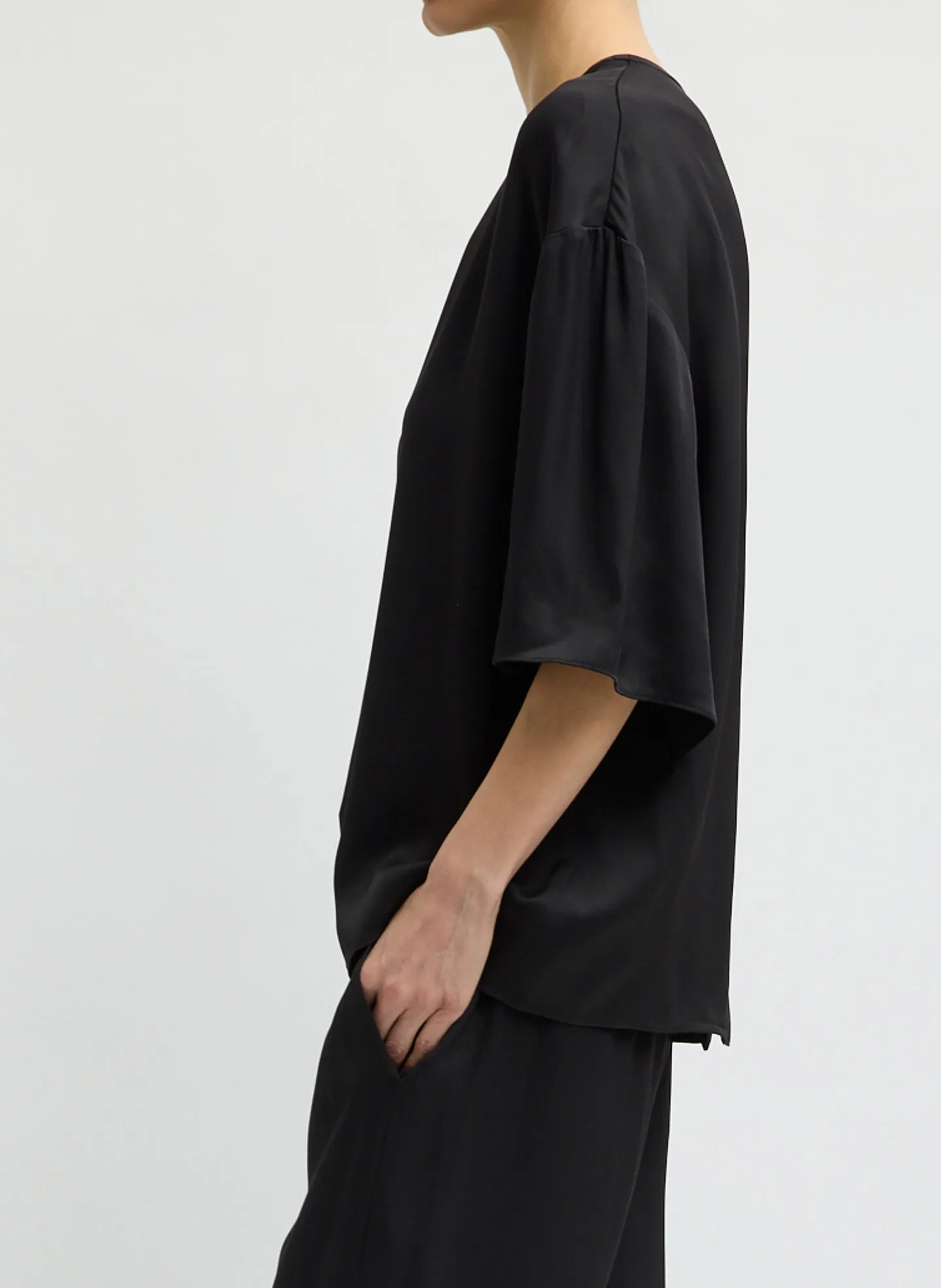 Eco Acetate Viscose Easy T-Shirt with Slit Detail sold by Tibi product image thumbnail 2