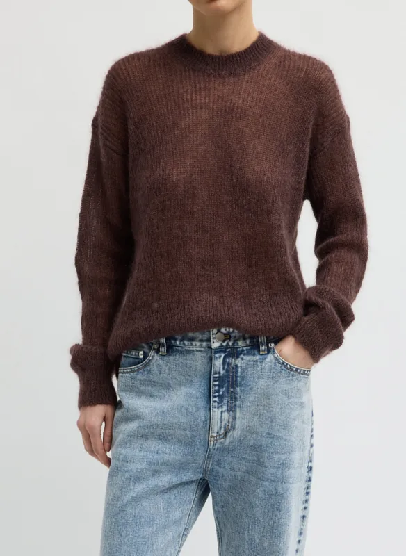 Silk Mohair Crewneck Easy Pullover made by Tibi