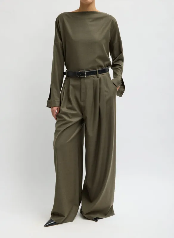 Cozy Flannel Triple Pleat Pant made by Tibi