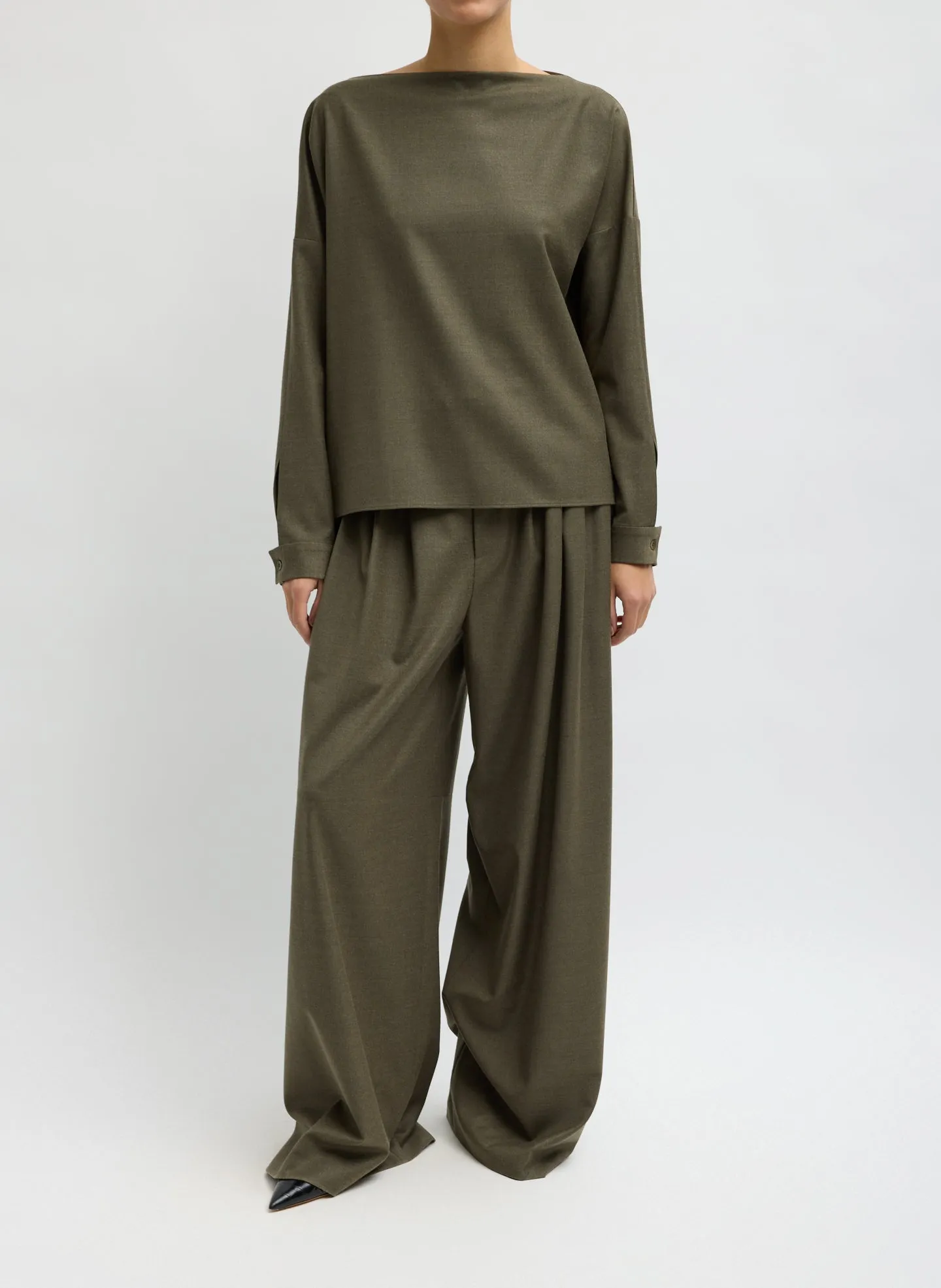 Cozy Flannel Triple Pleat Pant sold by Tibi product image thumbnail 4