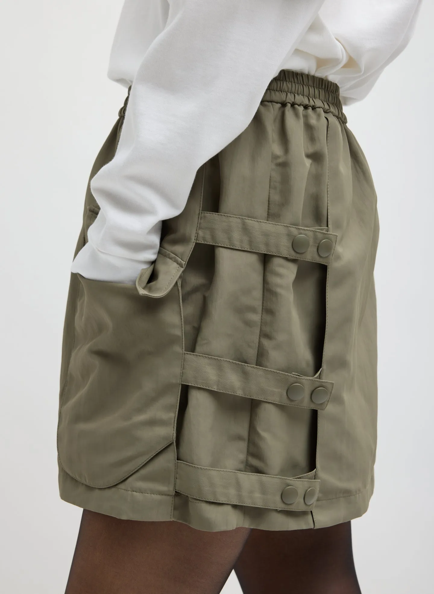 Techy Twill Pull On Mini Skirt sold by Tibi product image thumbnail 4