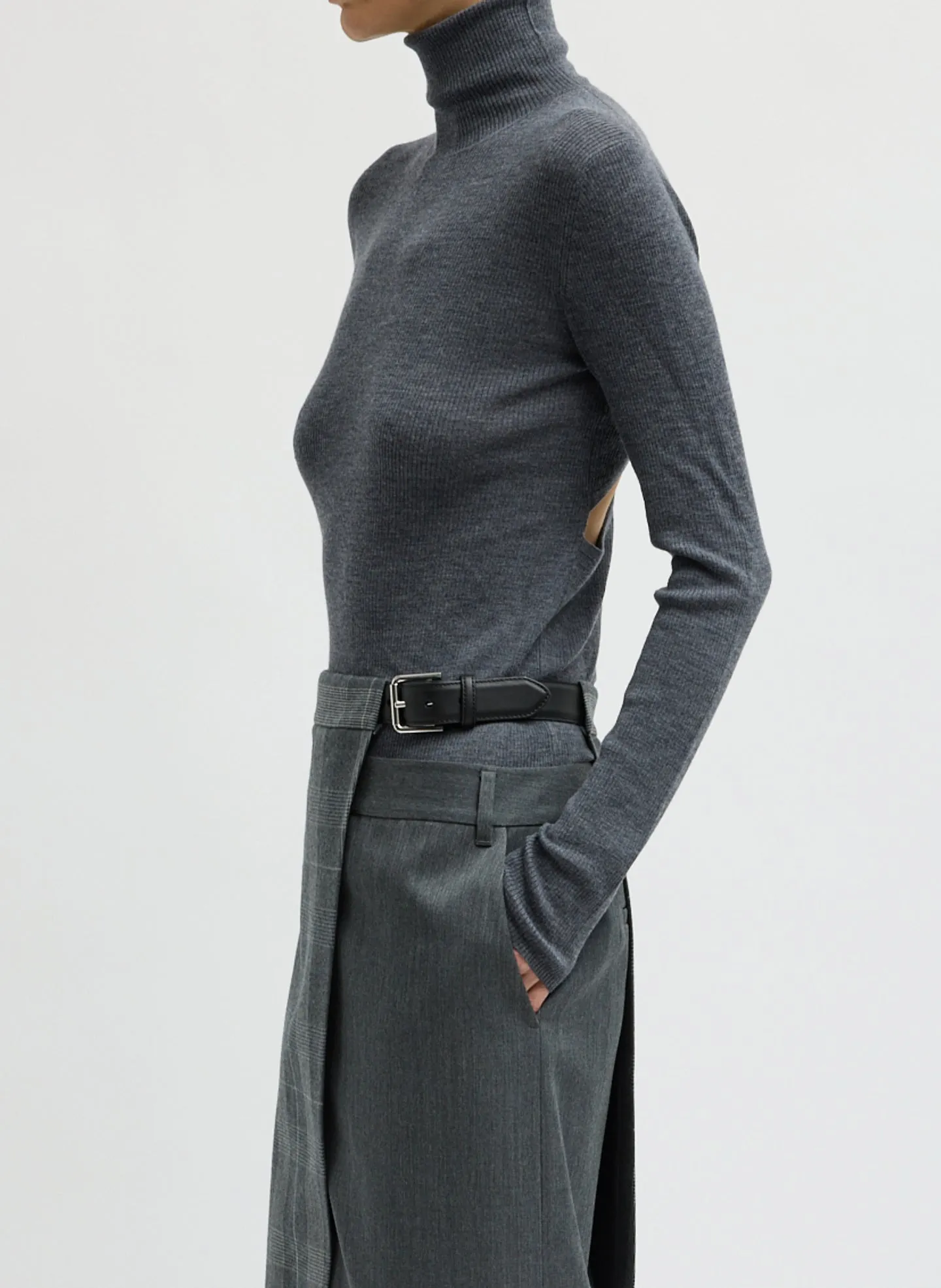 Feather Weight Ribbed Turtleneck sold by Tibi product image thumbnail 3