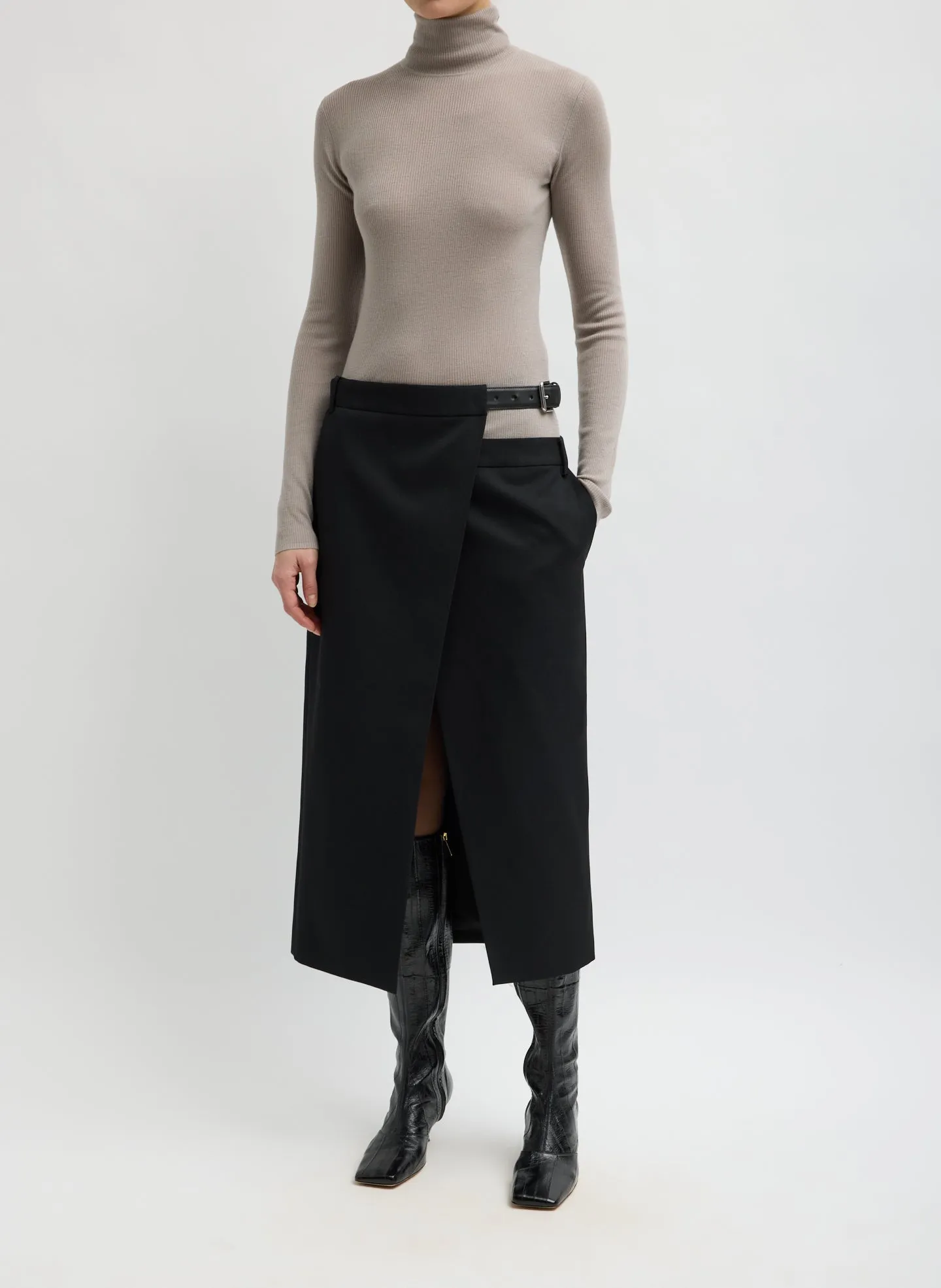 Feather Weight Ribbed Turtleneck sold by Tibi product image thumbnail 4