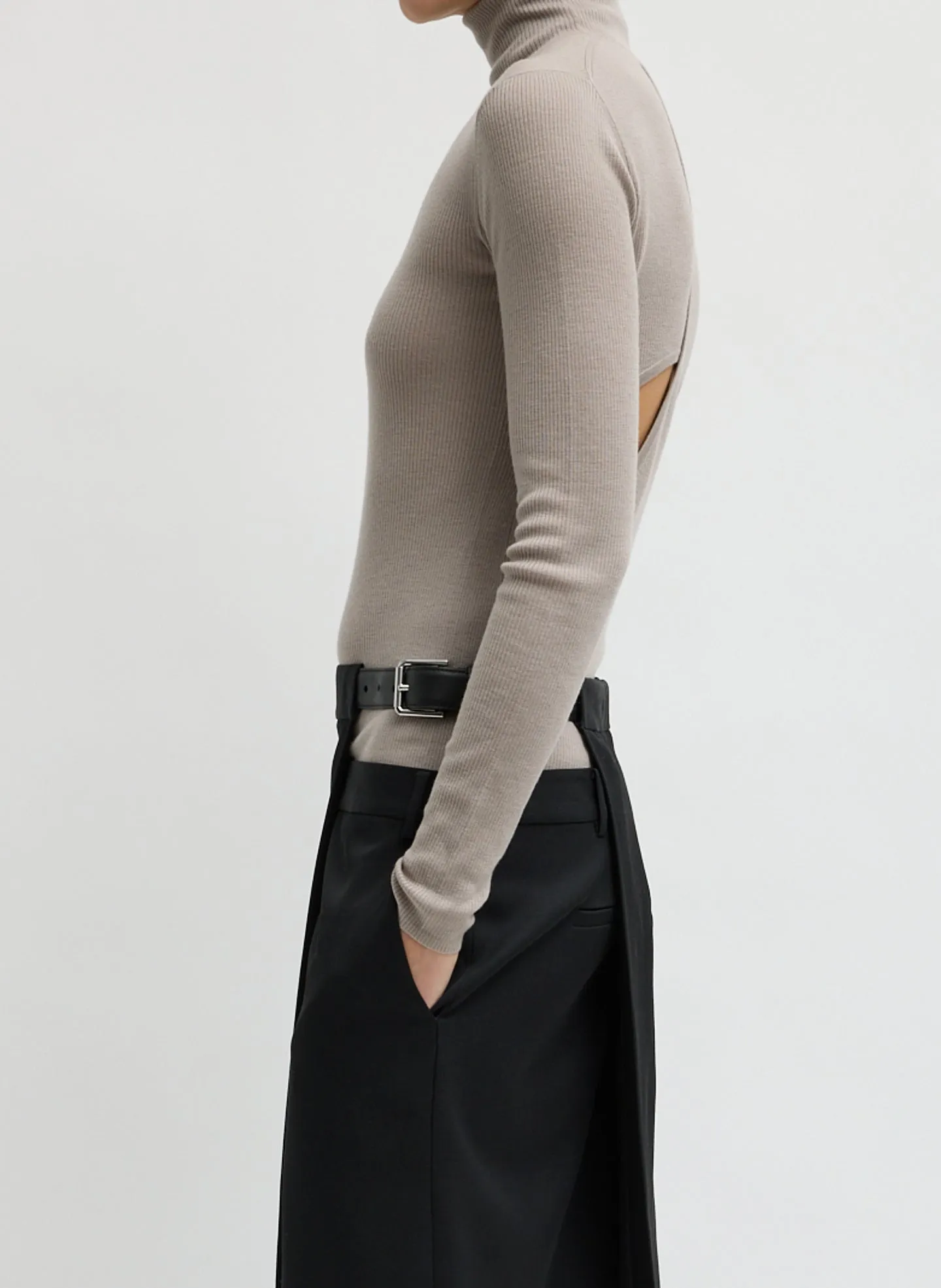 Feather Weight Ribbed Turtleneck sold by Tibi product image thumbnail 2