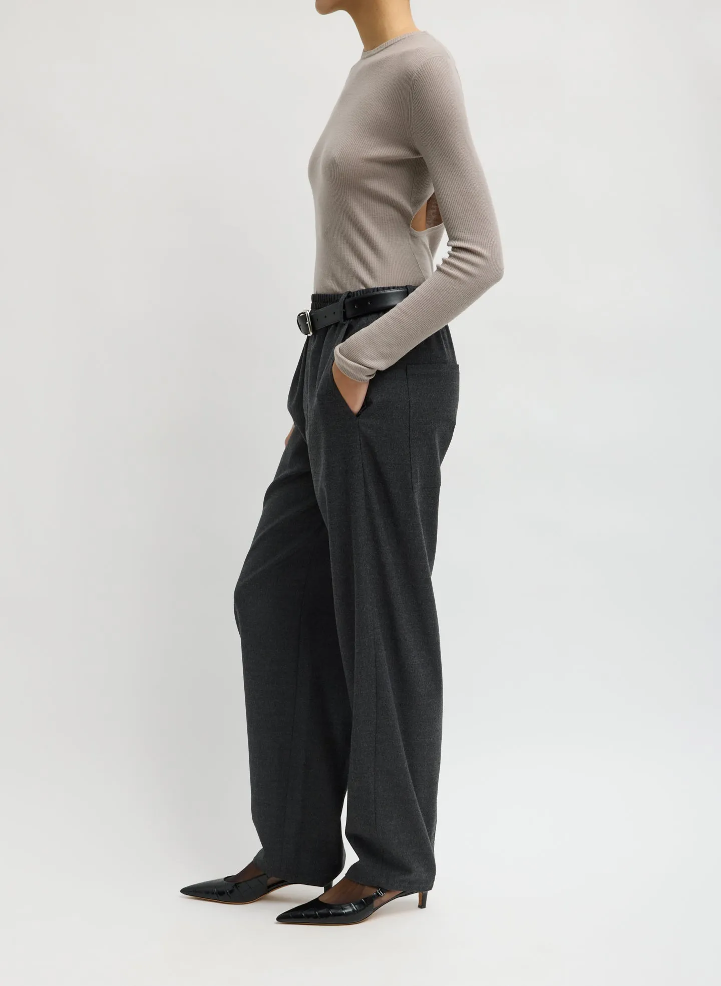 Cozy Flannel Side Drape Pant sold by Tibi product image thumbnail 2