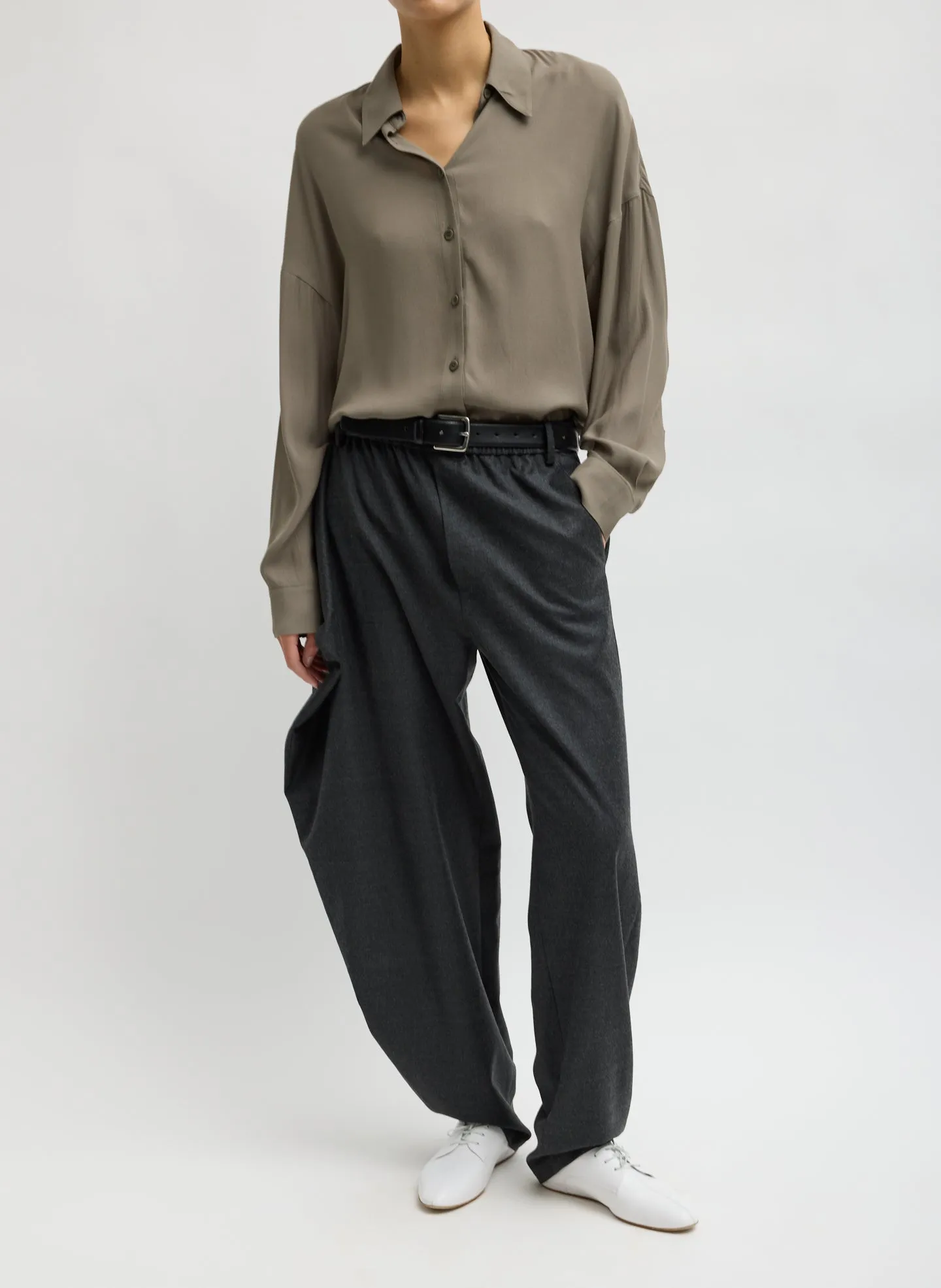 Cozy Flannel Side Drape Pant sold by Tibi product image thumbnail 4