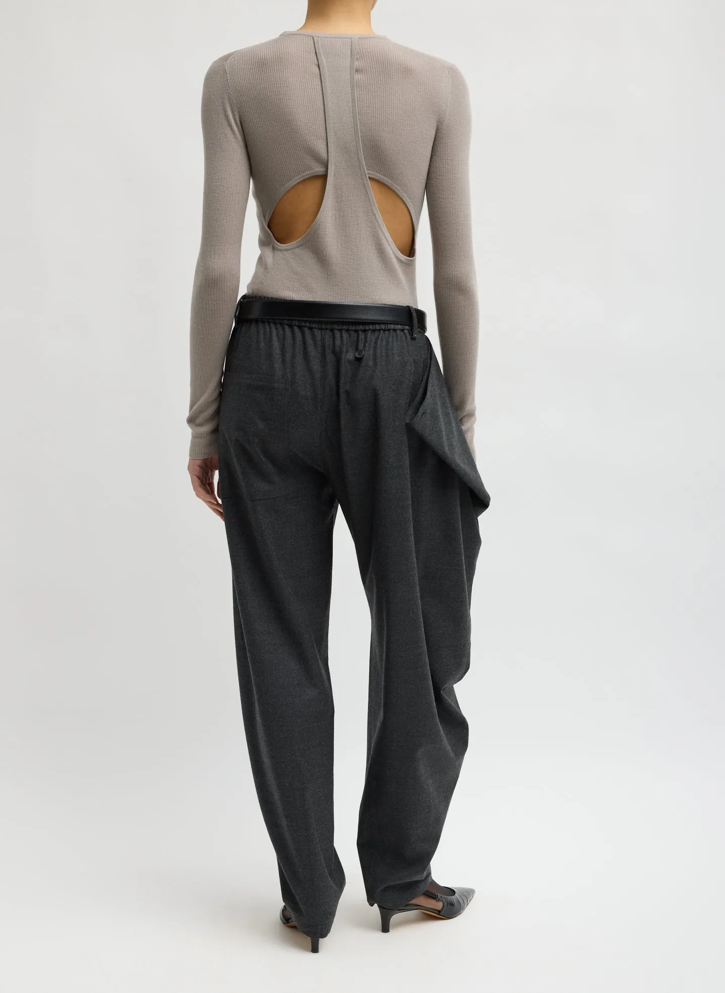 Cozy Flannel Side Drape Pant sold by Tibi product image thumbnail 3