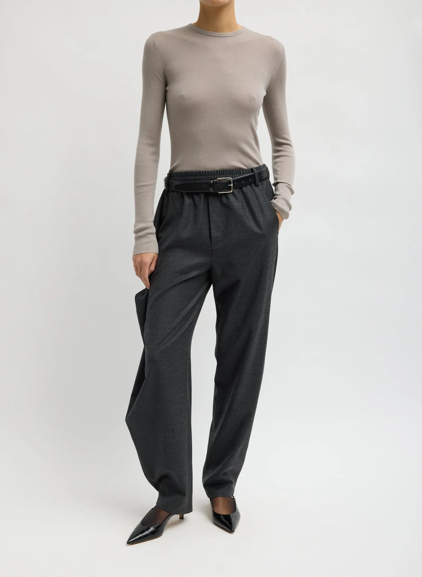 Cozy Flannel Side Drape Pant sold by Tibi