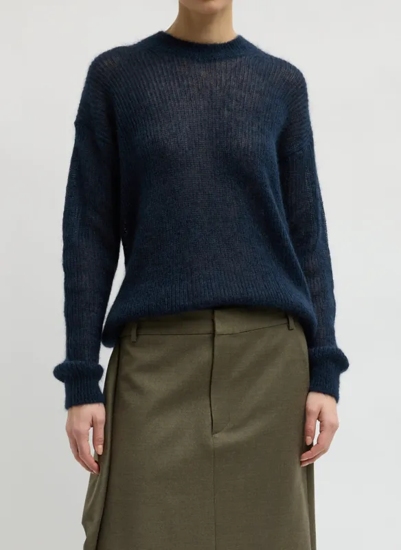 Silk Mohair Crewneck Easy Pullover made by Tibi