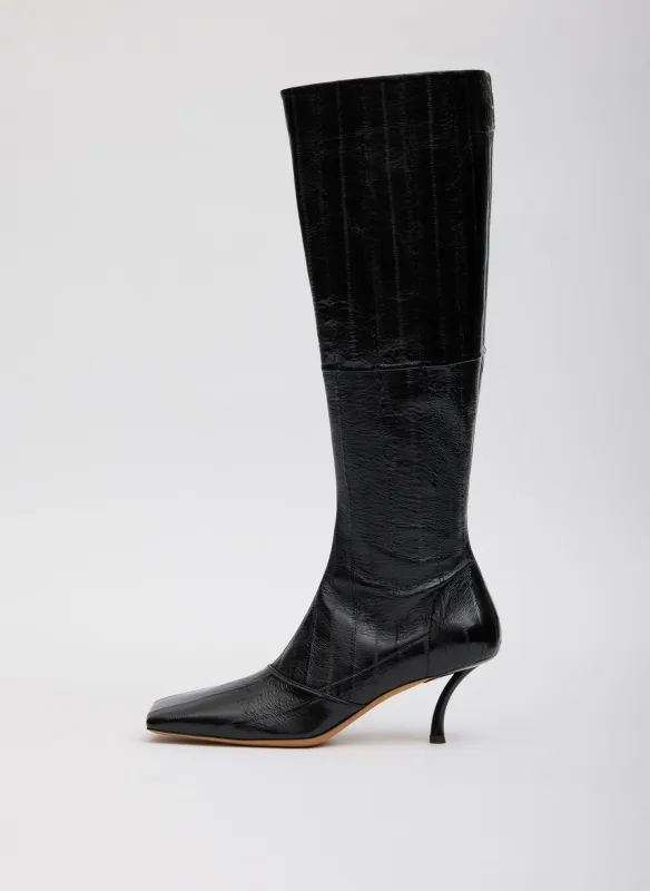 Brannon Eel Skin Boot made by Tibi