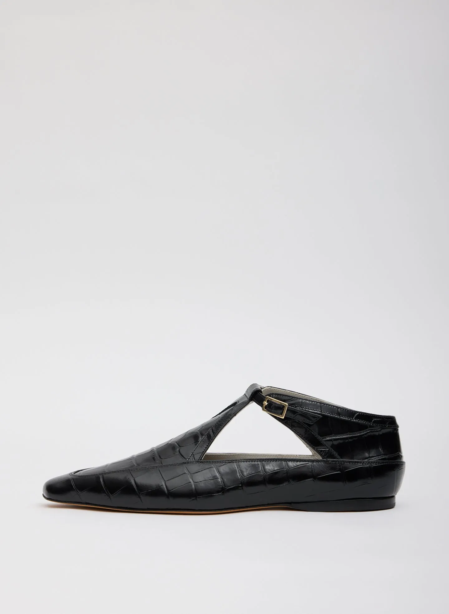 Somerset Crocodile Embossed Flat sold by Tibi