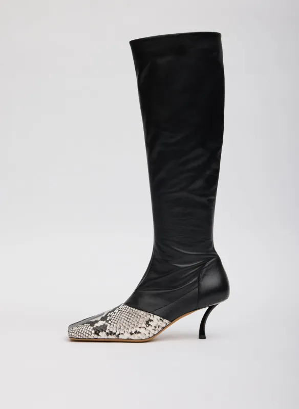 Brannon Snake Embossed Illusion Boot made by Tibi