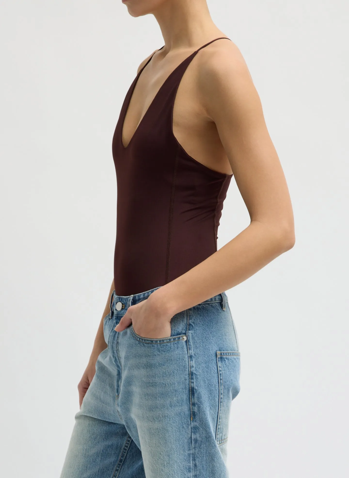 Stretch Light Weight Tech Knit Racerback Bodysuit sold by Tibi product image thumbnail 2