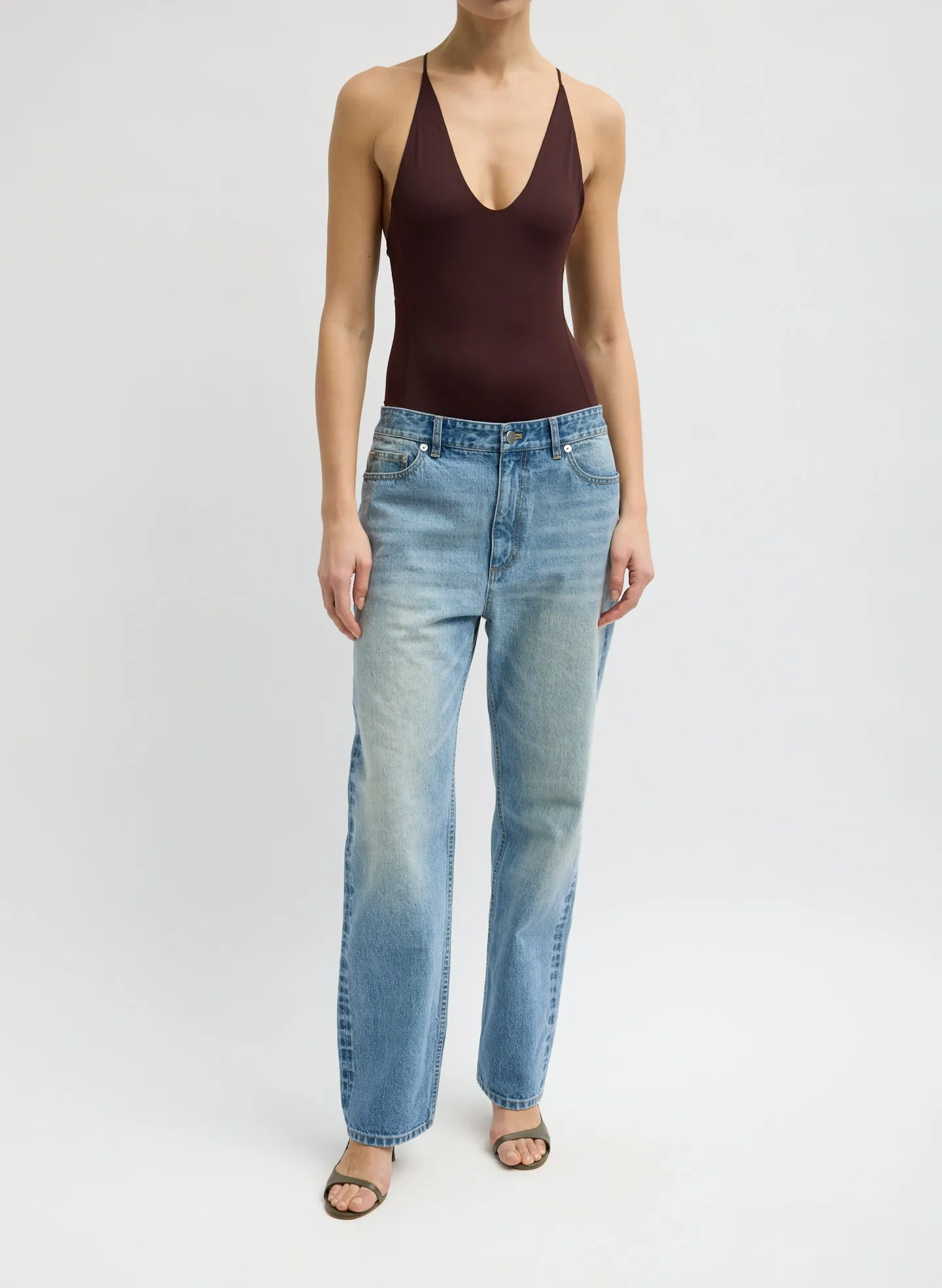 Stretch Light Weight Tech Knit Racerback Bodysuit sold by Tibi product image thumbnail 4