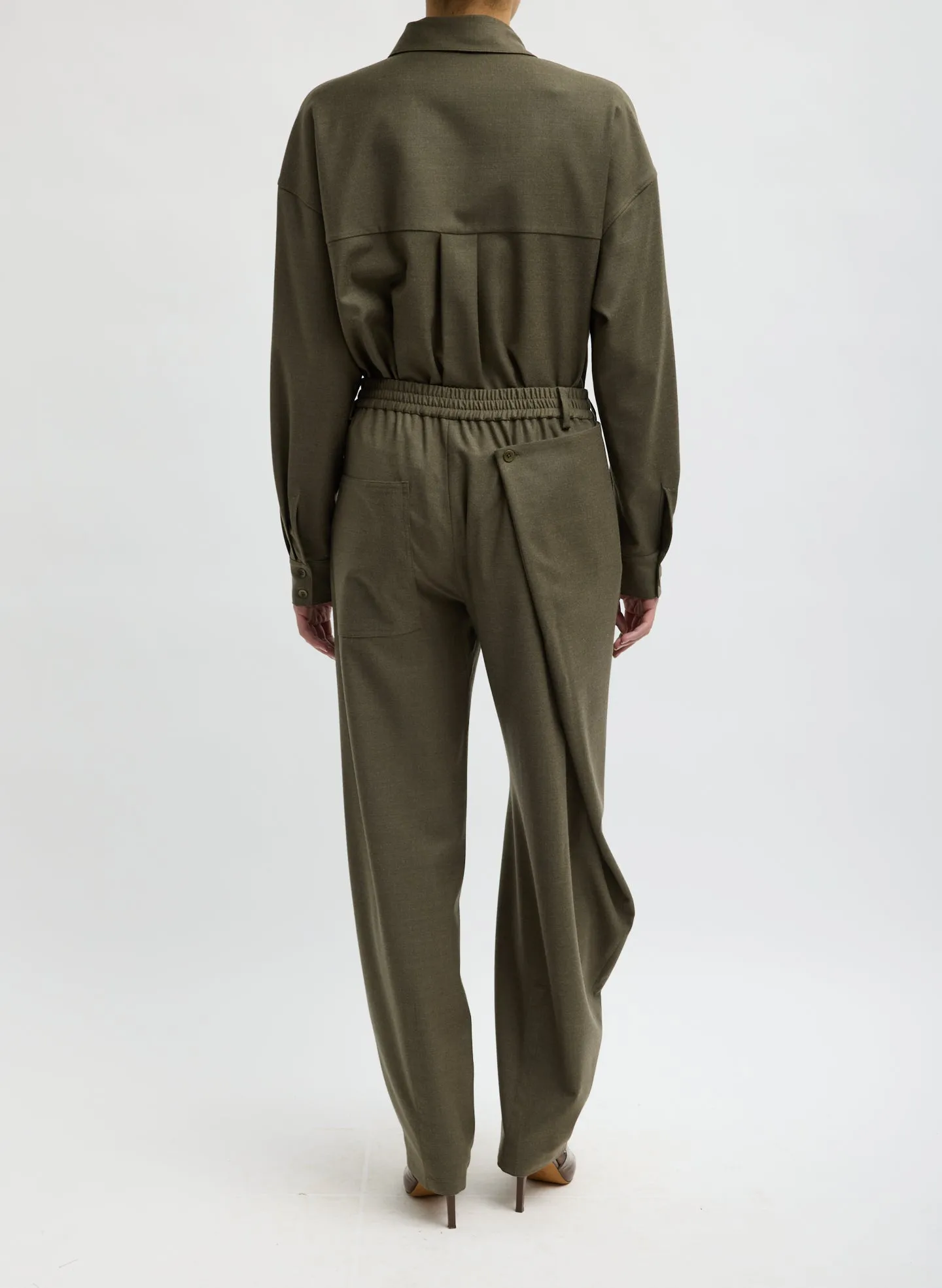 Cozy Flannel Side Drape Pant sold by Tibi product image thumbnail 4