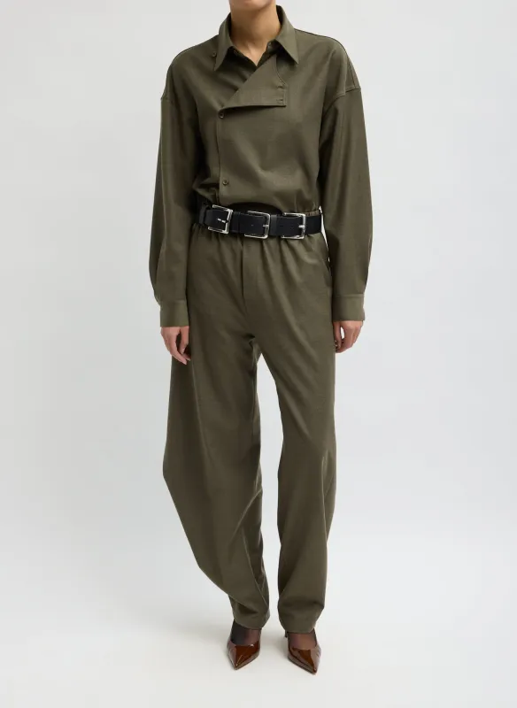 Cozy Flannel Side Drape Pant made by Tibi