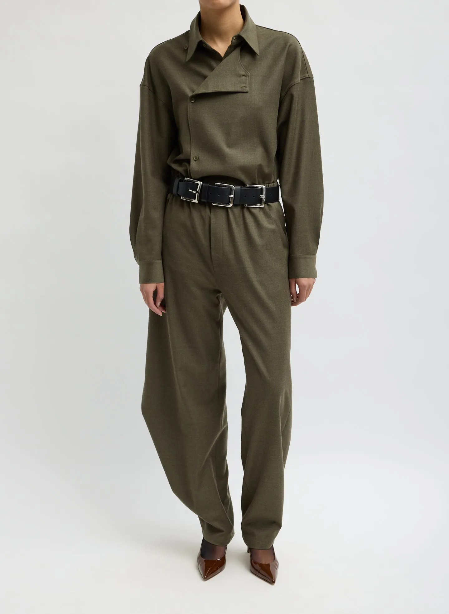 Cozy Flannel Side Drape Pant sold by Tibi