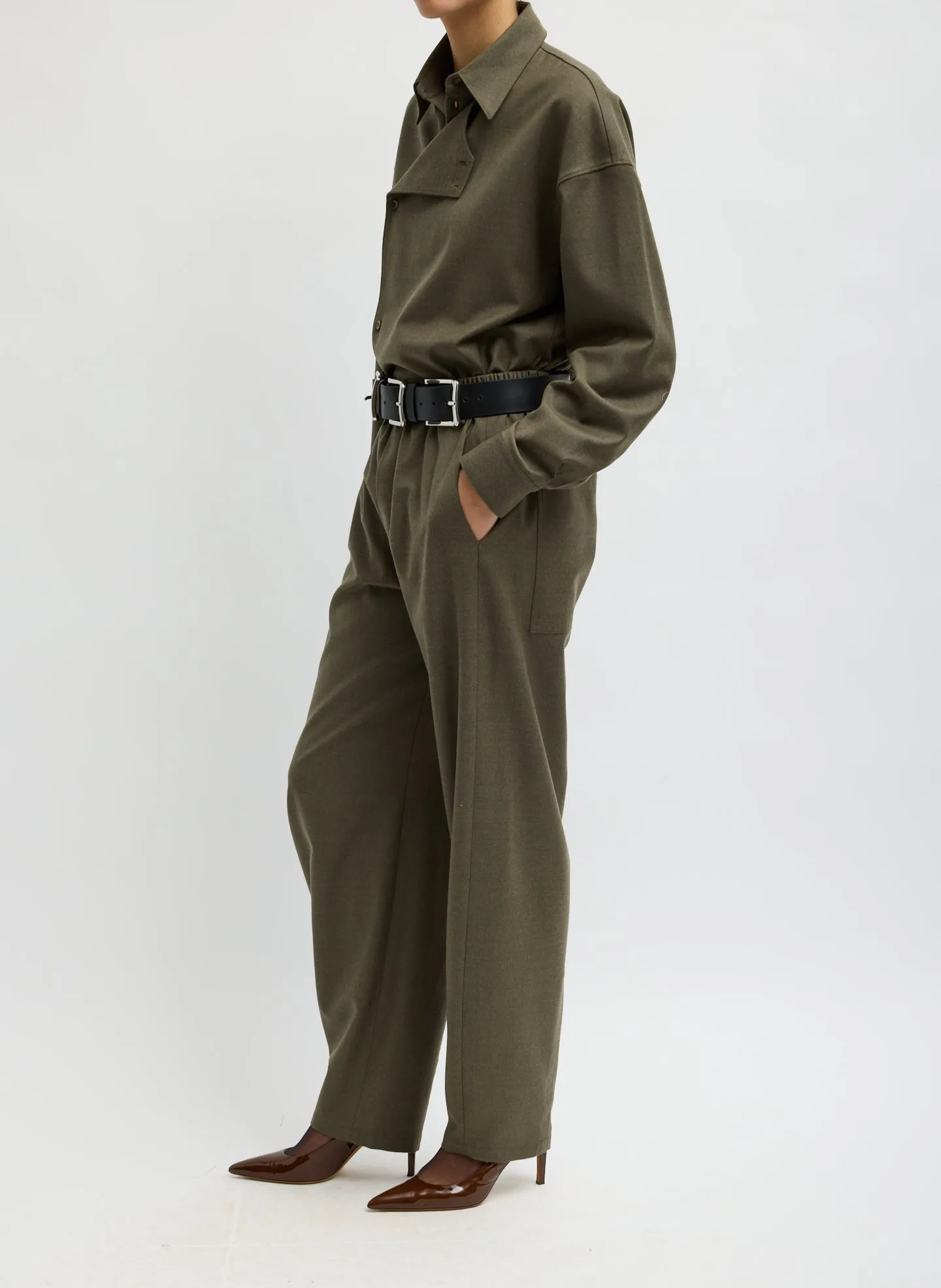 Cozy Flannel Side Drape Pant sold by Tibi product image thumbnail 3