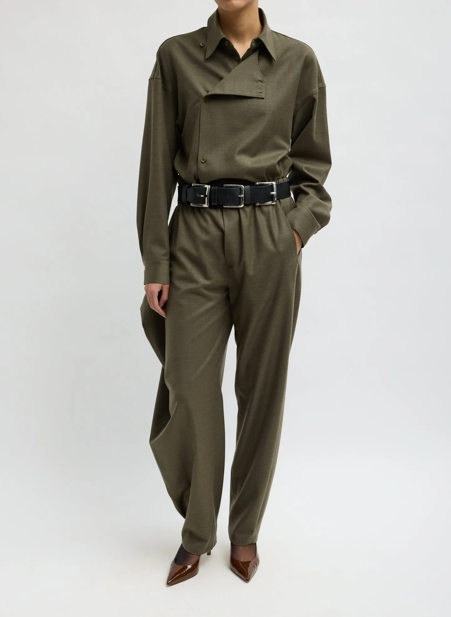 Cozy Flannel Side Drape Pant sold by Tibi product image thumbnail 5