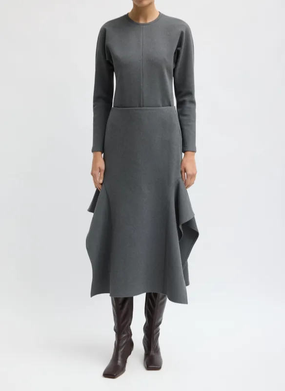Luxe Crepe Knit Side Drape Skirt made by Tibi