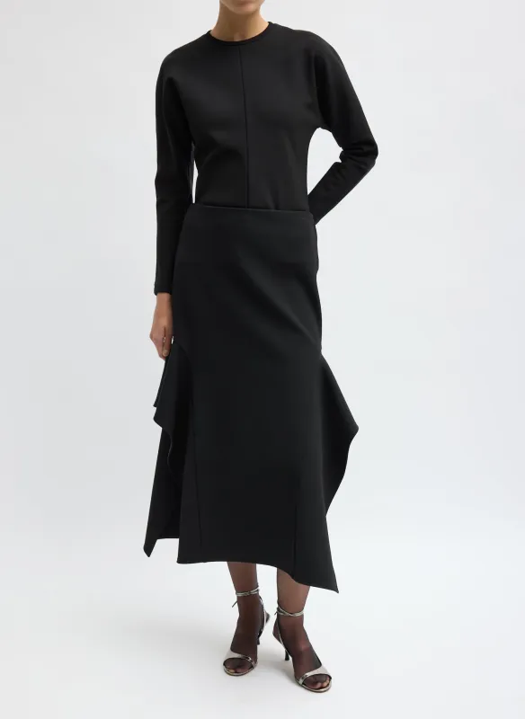 Luxe Crepe Knit Side Drape Skirt made by Tibi