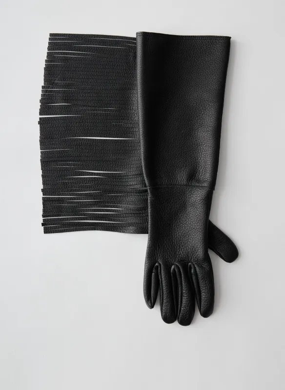 Long Fringe Leather Glove made by Tibi