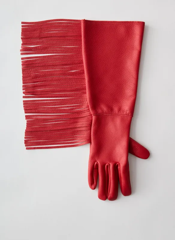 Long Fringe Leather Glove made by Tibi