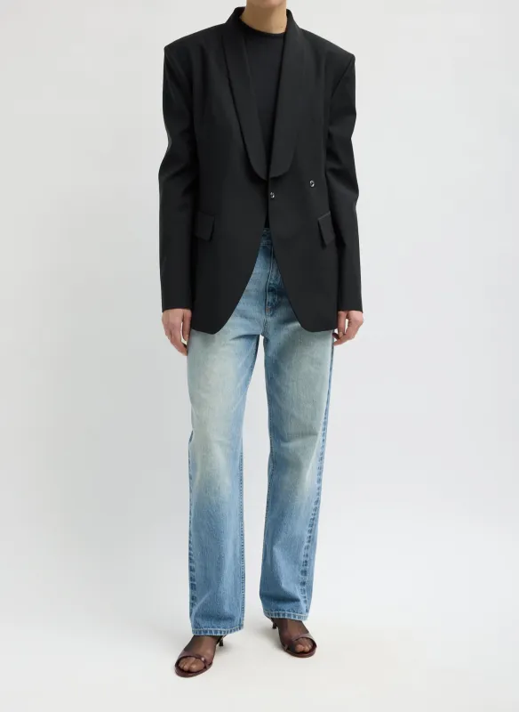 Recycled Tropical Wool Tuxedo Zip Blazer made by Tibi