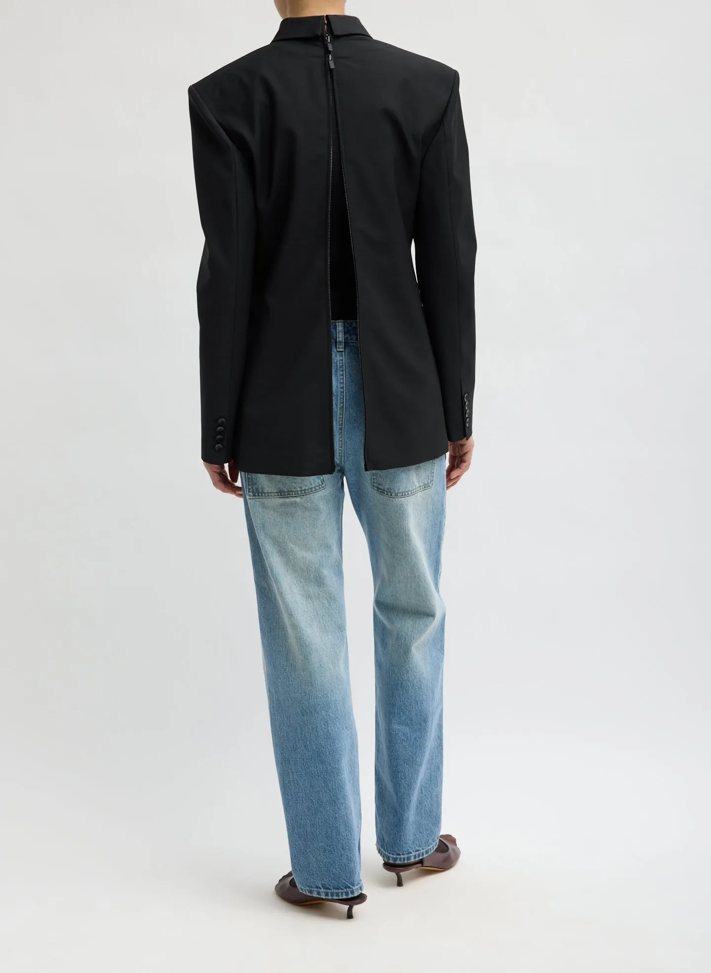 Recycled Tropical Wool Tuxedo Zip Blazer sold by Tibi product image thumbnail 4