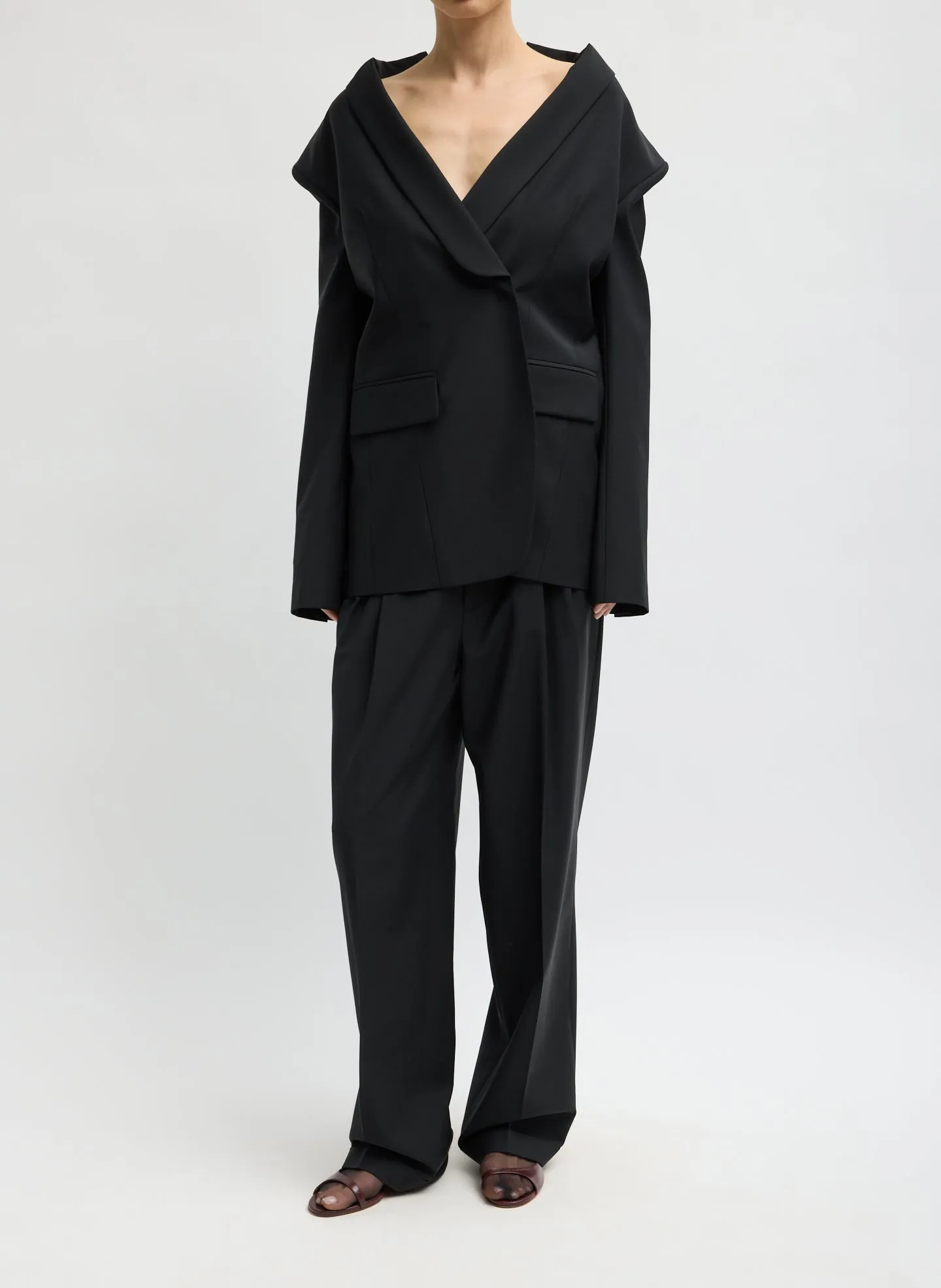 Recycled Tropical Wool Tuxedo Zip Blazer sold by Tibi product image thumbnail 5