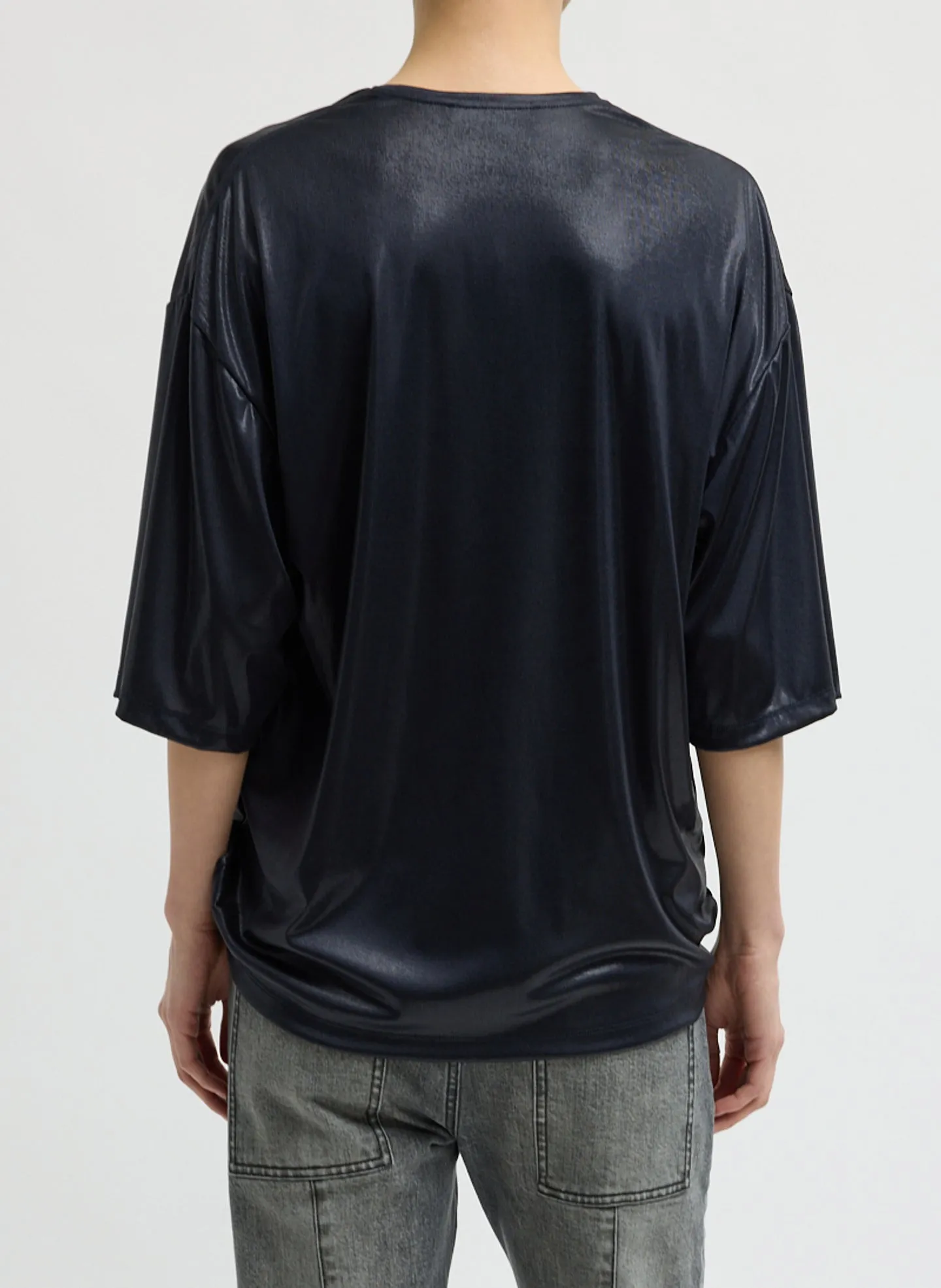 Metallic Knit Easy T-Shirt sold by Tibi product image thumbnail 3