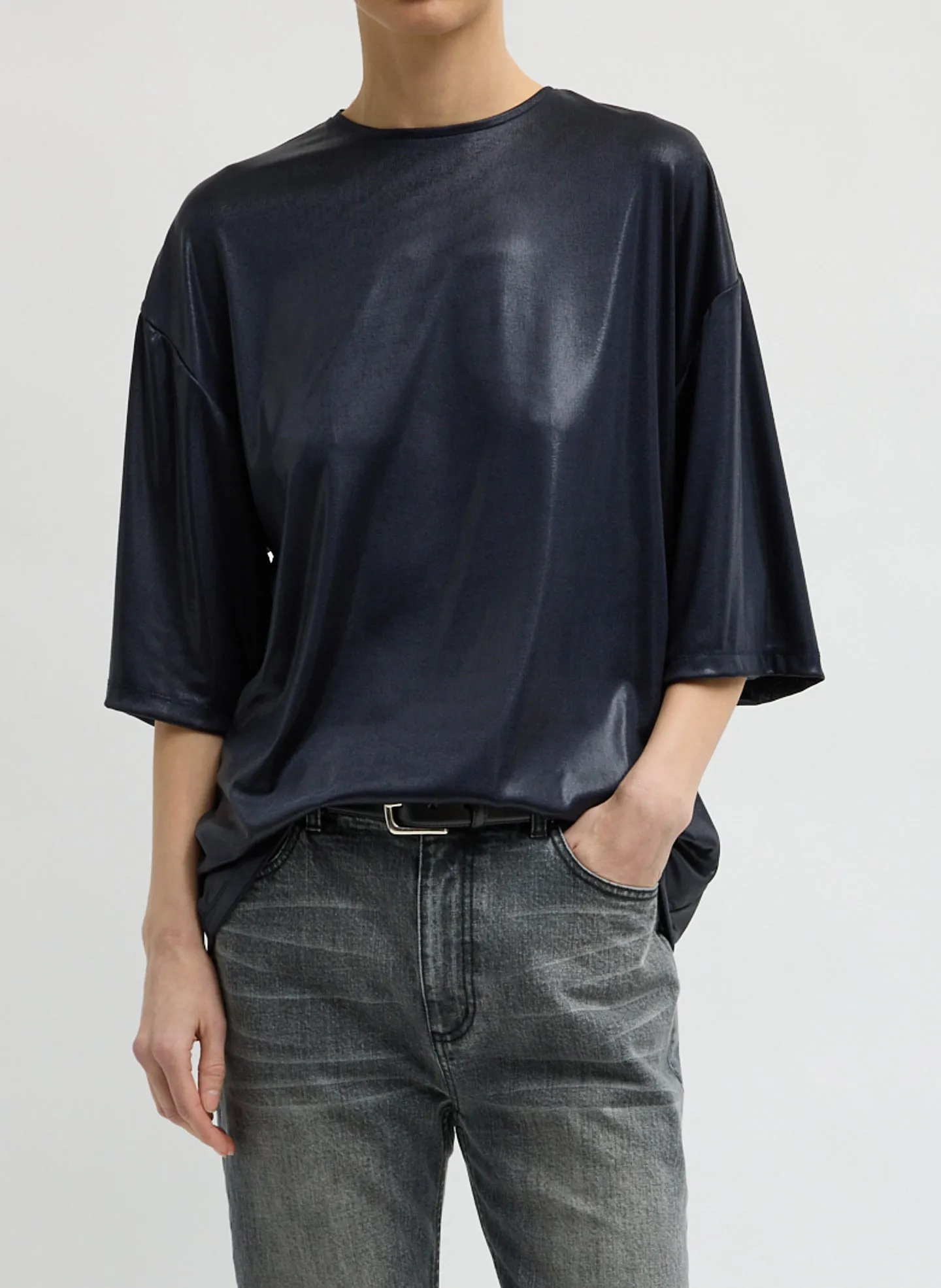 Metallic Knit Easy T-Shirt sold by Tibi