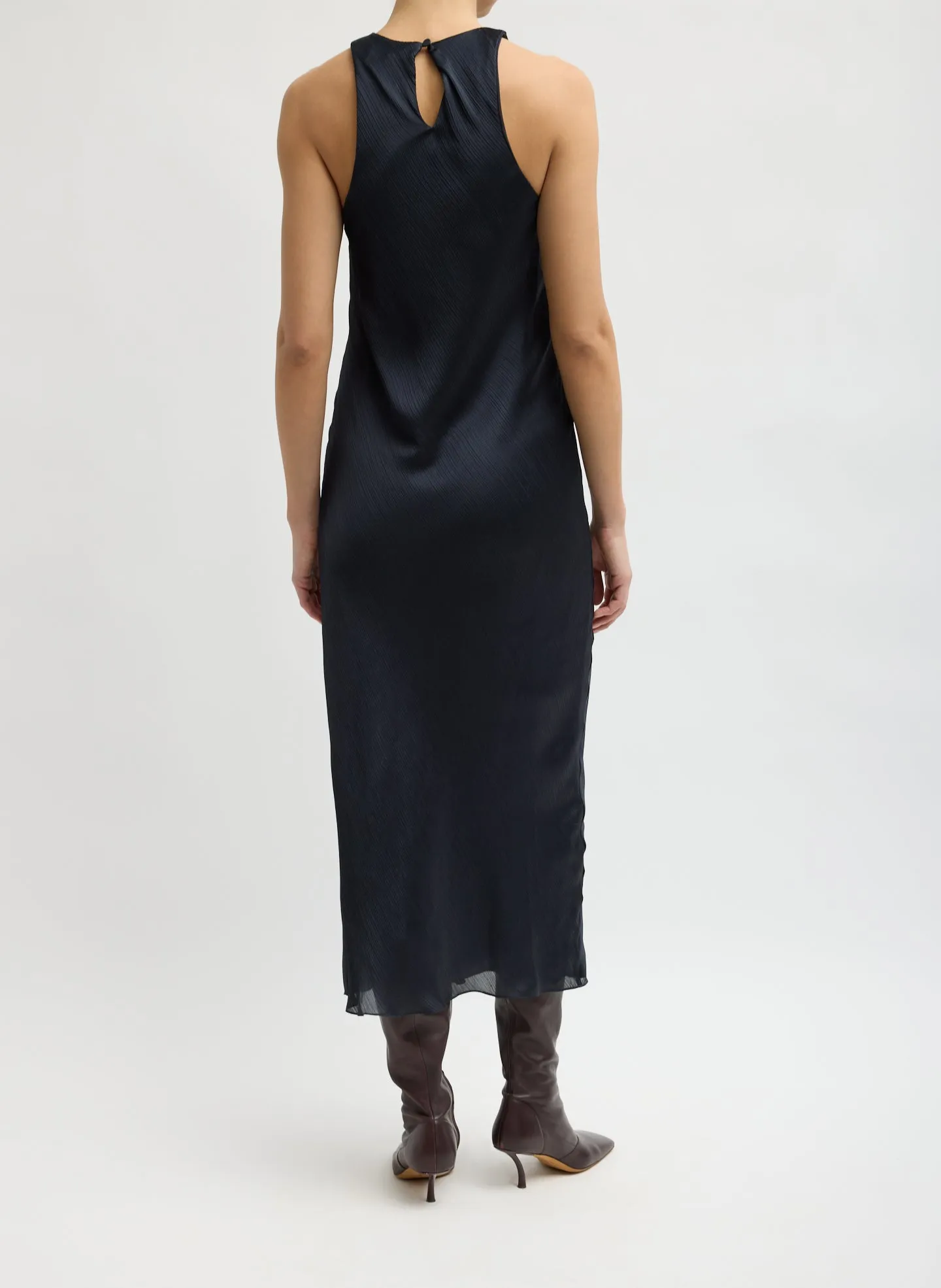 Matte Satin Plisse Midi Bias Dress sold by Tibi product image thumbnail 3