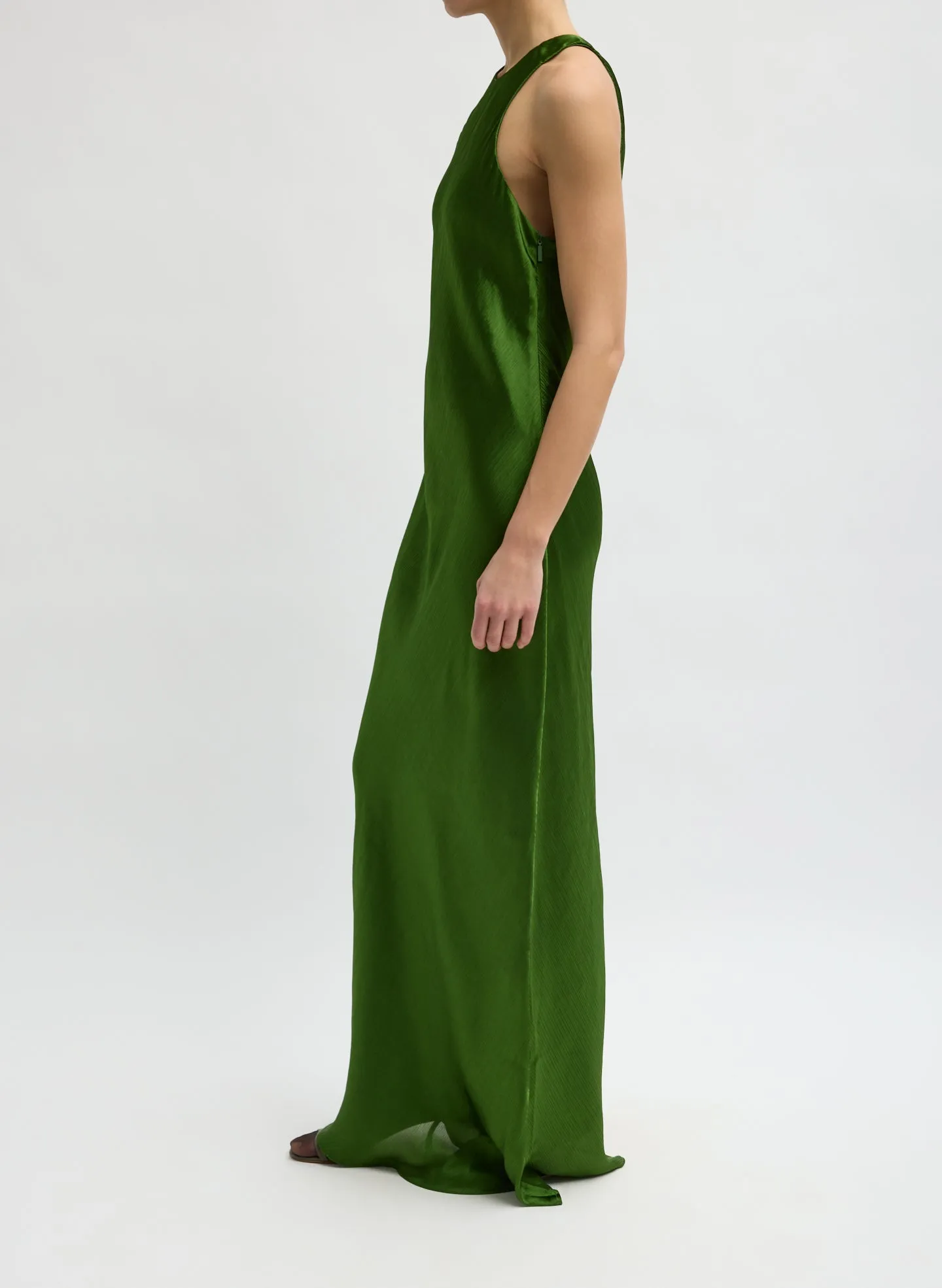 Matte Satin Plisse Maxi Bias Dress sold by Tibi product image thumbnail 2