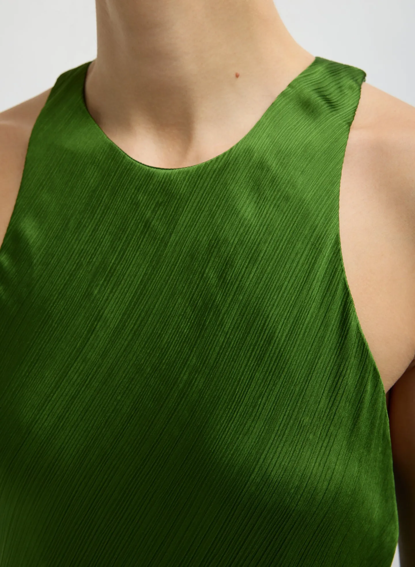 Matte Satin Plisse Maxi Bias Dress sold by Tibi product image thumbnail 4